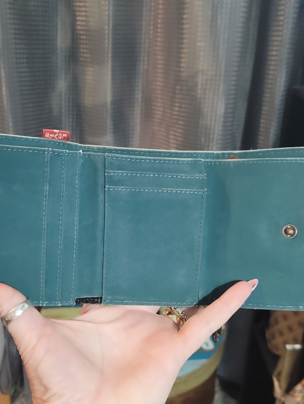 Levi's Teal Denim Wallet with Red Logo Tab - Picture 4 of 6
